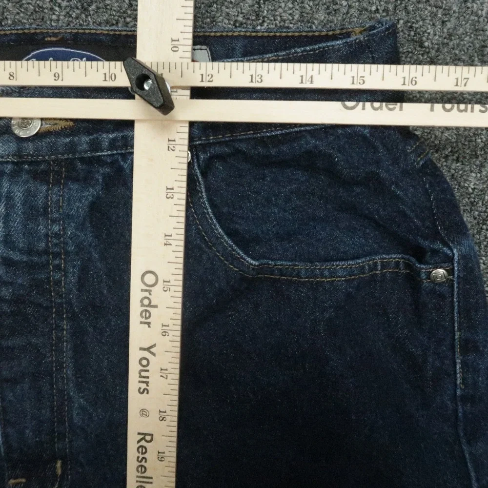 VINTAGE Anchor Blue Jeans Men‎ 31x28 Wide Leg Relaxed Fit Baggy Raw Hem 90s Y2K